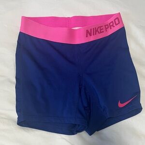 Nike | Girls Athletic Shorts in Blue and Pink Medium